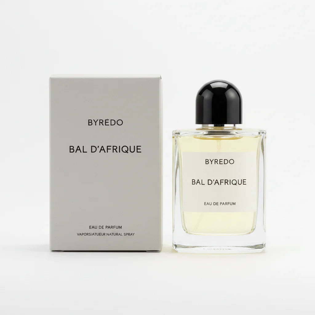Byredo Bal d'Afrique Eau de Parfum bottle and packaging on a white background